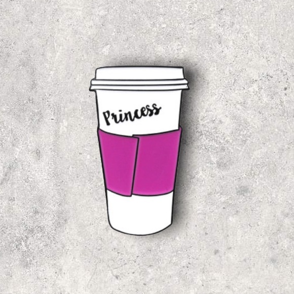 Jewelry - 3/$18 NEW Princess Coffee Cup Mug Enamel Brooch Pin